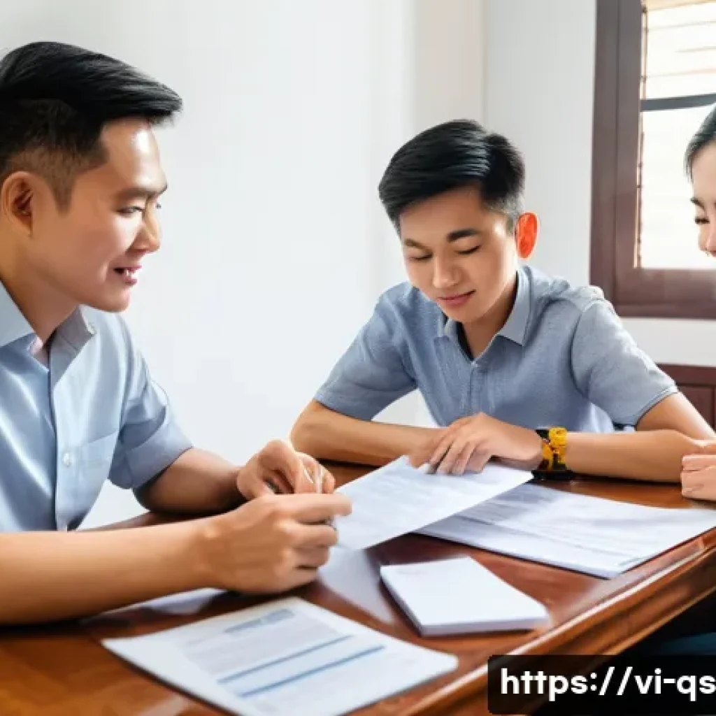 주택담보대출을 통한 재정적 자유 얻기 - A modern Vietnamese family sitting at a wooden dining table in a cozy, sunlit apartment in Ho Chi Mi...
